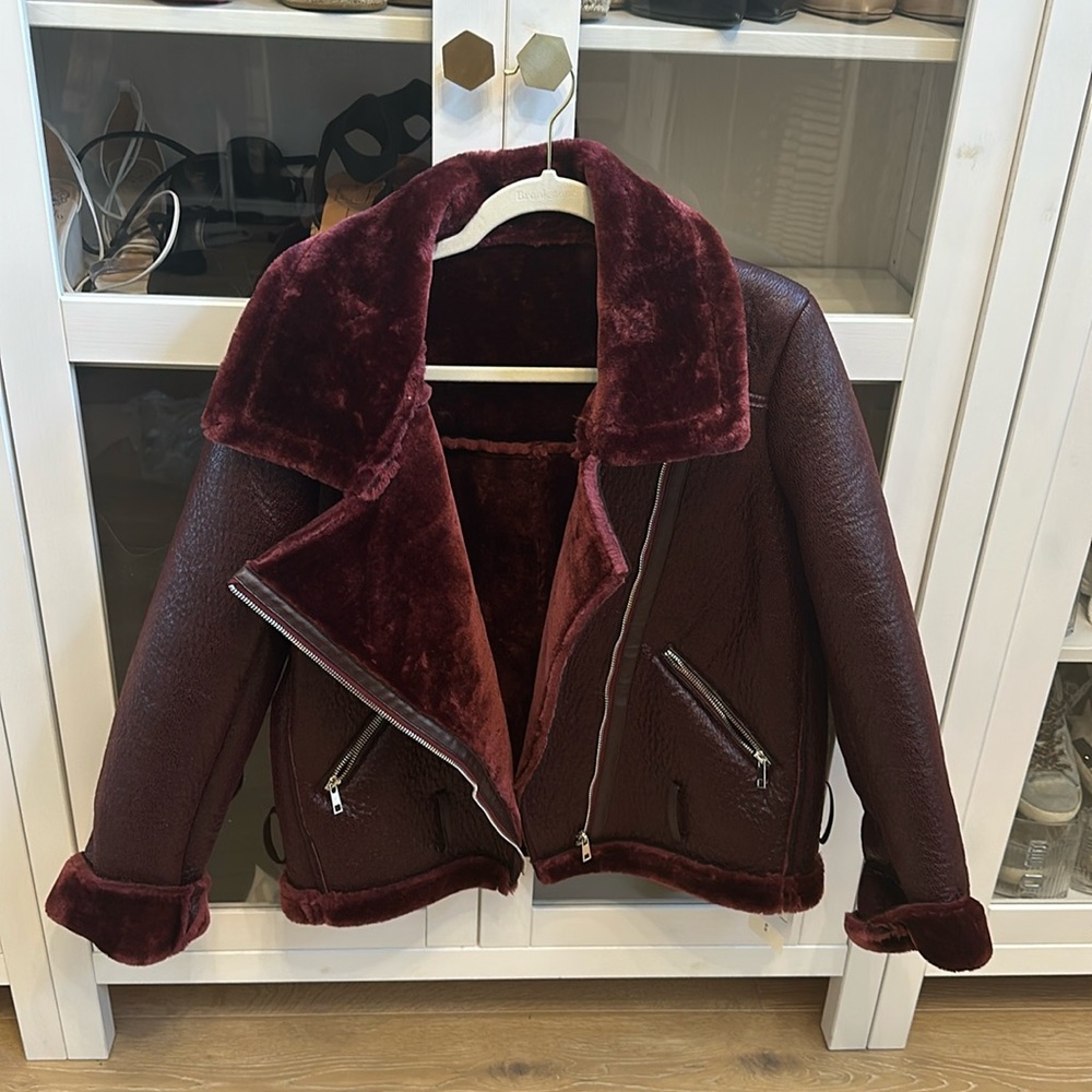 NWT Zipper Belted Soft Fleece Jacket Commense XS